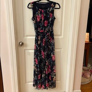 Floral Maxi Dress in Navy and Pink